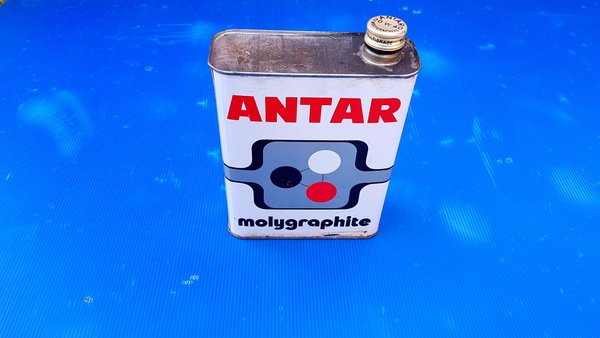 Bidon vintage de 2L huile moteur 20W40 ANTAR Molygraphite Multigrade