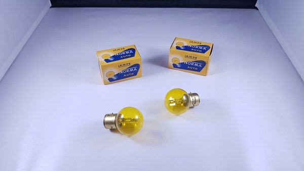 Ampoule, Lampe Code jaune NORMA 24V 36/36W PL  NEUVES d'époque stock ancien